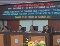 Rapat Paripurna DPRD kalimantan utara” Jawaban Gubernur Atas Pandangan Umum Fraksi Ranperda APBD TA.2024